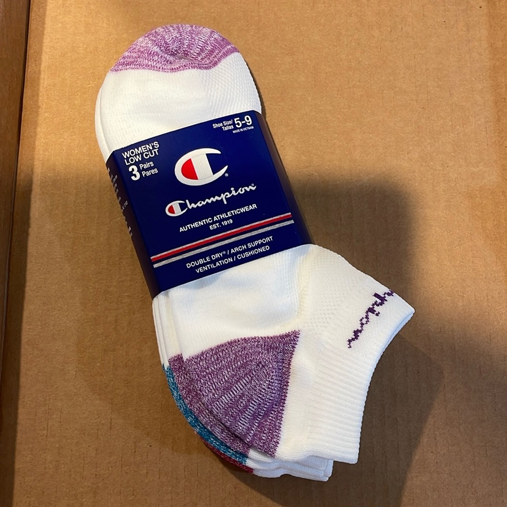 Champion 3-pair Women’s Low Cut Socks | white | shoe size 5-9